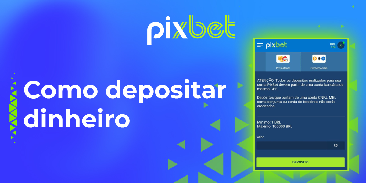 Instruções passo a passo sobre como fazer seu primeiro depósito na PixBet