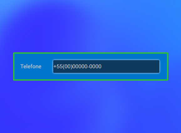 O campo de número de telefone na plataforma da pixbet brasil.