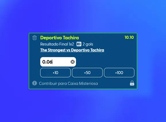 Indique o valor desejado para as apostas.