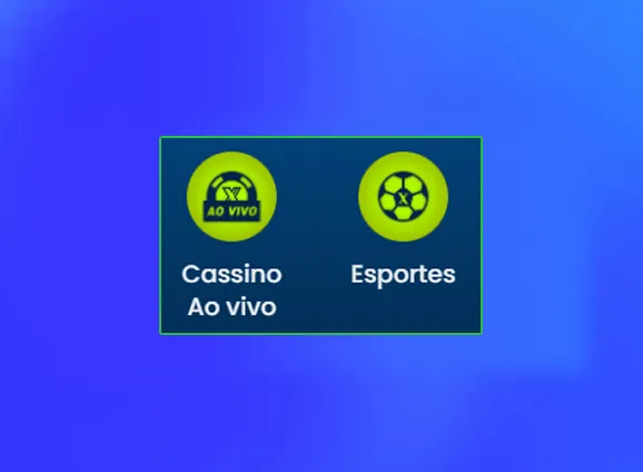 Apostas ao vivo em esportes e jogos de cassino.
