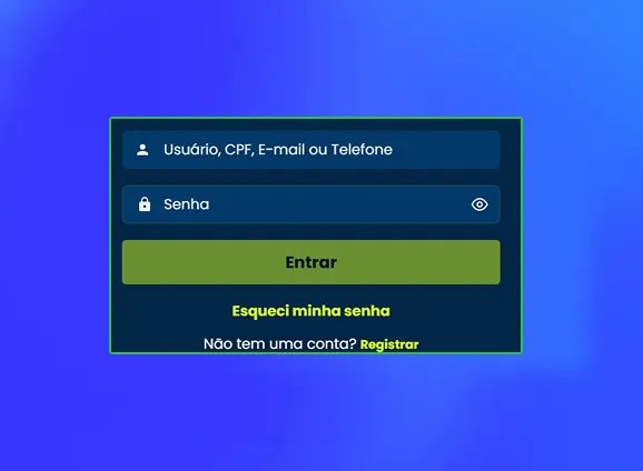 Informações ao se registrar no cassino.