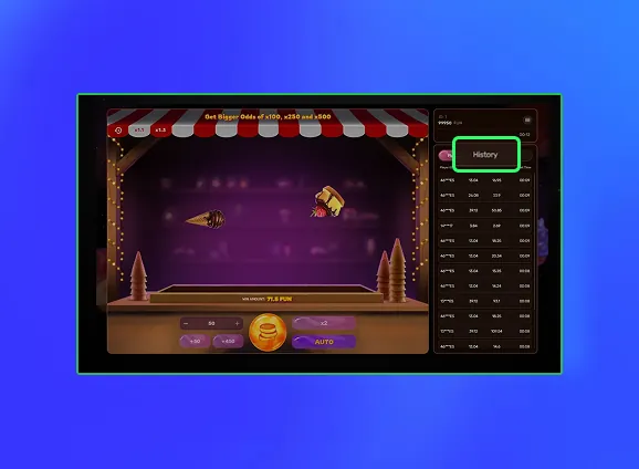 História da rodada do jogo Ninja Crash.