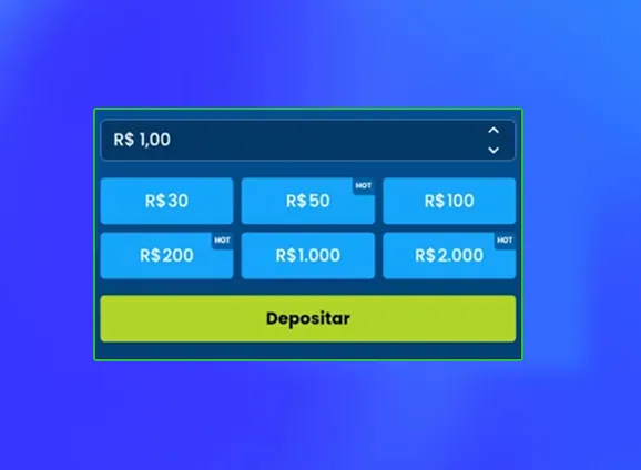 Digite o valor do depósito.