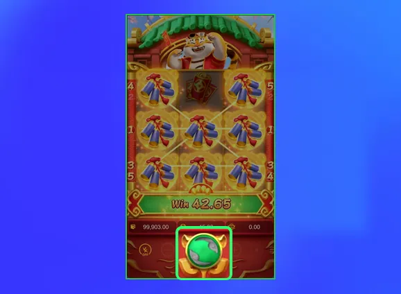 Botão para iniciar as rodadas das slots.